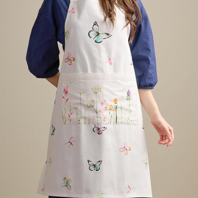 Maison d' Hermine 100% Cotton Apron for women with Pocket Kitchen Chef Apron for Men Cooking Spring Summer