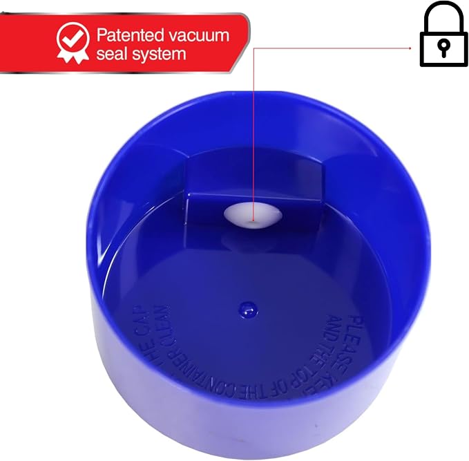 Tightvac 1 oz to 6 ounce - Patented Airtight Container | Multi-use Vacuum Container Works as Smell Proof Containers for Herbs and Dry Goods. Dark Blue Cap &Black Body