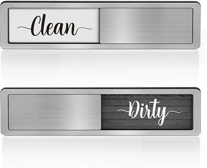 Dishwasher Magnet Clean Dirty Sign - Stainless Steel Dishwasher Magnetic Sign - Clean & Dirty Dishwasher Slider Easy to Indicator - Kitchen Gadgets