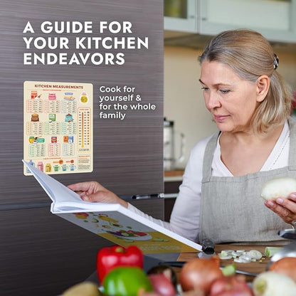 Kitchen Conversion Chart Magnet for Easier Cooking & Kitchen Baking - Kitchen Gadget Baking Gifts - Metric Conversion Chart for Cooking - Cute Kitchen Accessories - Kitchen Needs Baking Accessories
