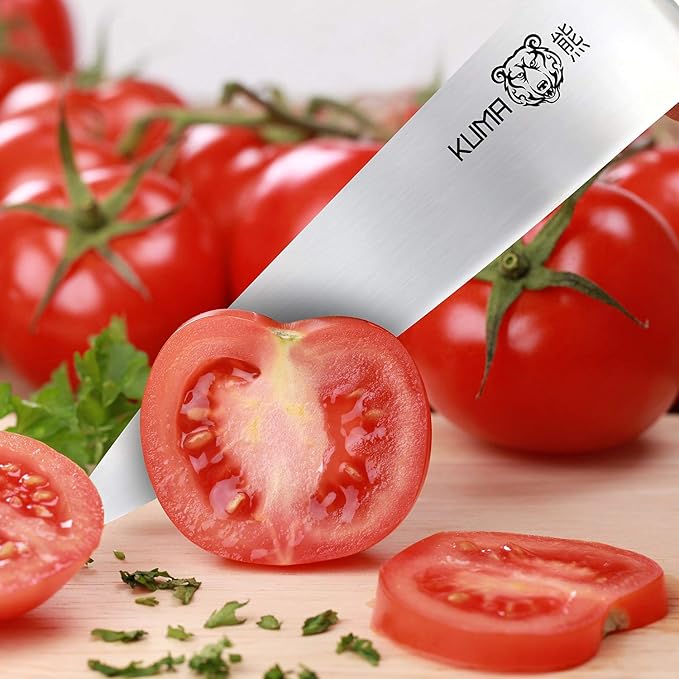 KUMA Multi Purpose Chef Knife & Pro Bolster Edition (Set of 2) - 8 Inch Chef's Knife for Carving, Slicing & Chopping - Great Ergonomic Handle - Professional Kitchen Knives