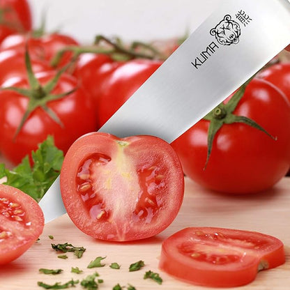 KUMA Professional Damascus Steel Knife & Chef Knife Pro Bolster Edition with Hardened Japanese Carbon Steel - 8 Inch Chef's Knife for Carving, Slicing & Chopping - Professional Kitchen Knives Set
