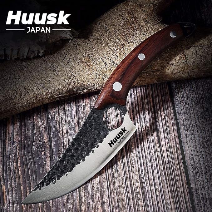 Smith Chu Gift for Men Viking Knife Hand Forged High Carbon Steel Japan Chef Knives for BBQ Meat Vegetables Cutting