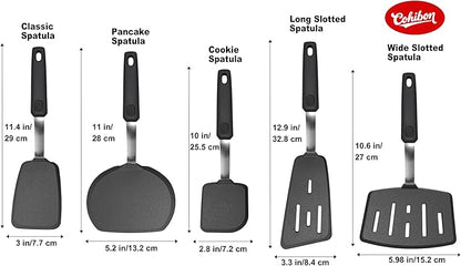 Mixed 5 Piece Silicone Spatula Set for Nonstick Cookware | Heat resistant, Kitchen Cooking Utensils Set, Flexible Stainless Steel Core, Full Silicone, Dishwasher Safe