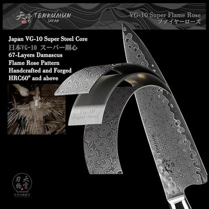 Japanese Gyutou Knife Pro. Handcrafted 8 inch Chef Knife Handmade Forged Knife Japan VG-10 Damascus Steel -Kokoro ser.