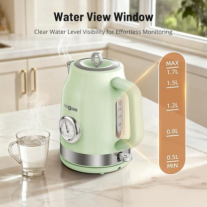 Paris Rhône Electric Kettle, Tea Kettle with 6 Temperature Settings, 1.7L Cordless Hot Water Boiler Heater, Strix Thermostat, Touch Control, Auto-Shutoff/Boil-Dry Protection, Keep Warm, LED Indicator