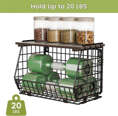 Wire Fruit Basket for Kitchen Storage: Hanging and Counter Wall Fruit Basket for Vegetable Produce - Potato and Onion Storage for Pantry 3 Pack