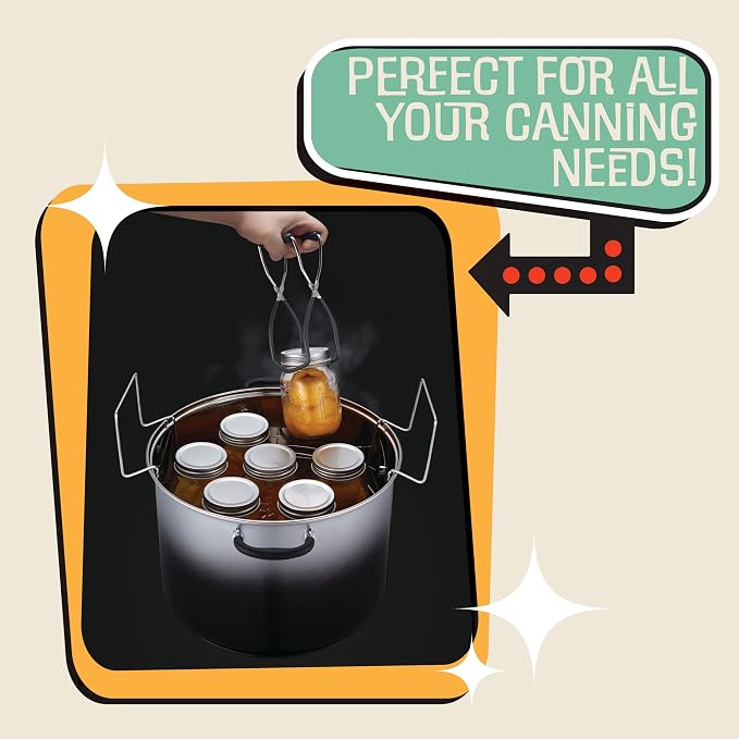 CONCORD 20 Quart Stainless Steel Canning Pot Set. Includes Canning Rack, Tongs, Jar Lifter, Funnel, Wrench, Lid Lifter, Mixer/Measurer (Induction Compatible)