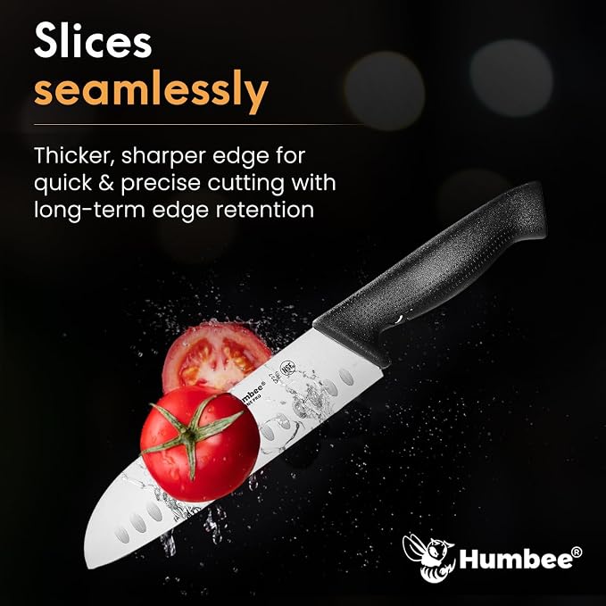 Cuisine Pro 7-Inch Chef Knife – NSF Certified High Carbon Stainless Steel Blade – Extra-Wide Razor-Sharp Edge – Ergonomic Non-Slip Handle – Dishwasher Safe