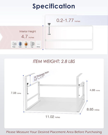 Nxconsu Under Shelf Basket Storage Organizer 2 Pack, Small 11" White | Heavy-Duty Metal Under Shelf Basket Holds 30 lbs, No-Drill Knob-Lock Storage Organizer for Kitchen Cabinet Pantry Cupboard