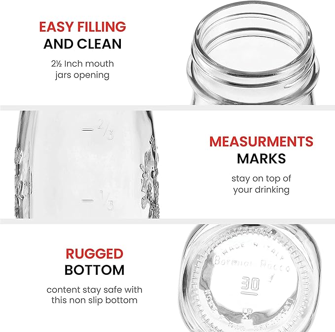 Bormioli Rocco Quattro Stagioni Bottle, 6.75 Oz - Glass Storage Jar with Airtight Twist Lid for Kitchen Organization, Pantry Canning, Homemade Gifts & Dry Food Storage (4.6"x2.75") - Made in Italy