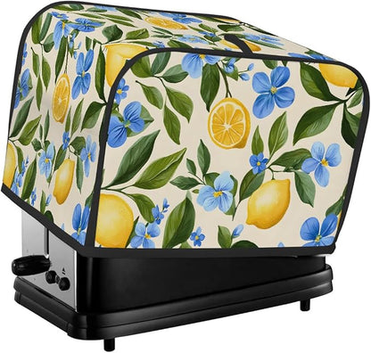 4 Slice Lemon Summer Flower Toaster Cover Waterproof Dust Fingerprint Bread Machine Cover Washable Kitchen Appliance Protector For Home Kitchen Bakeware Table Decor Women Gifts