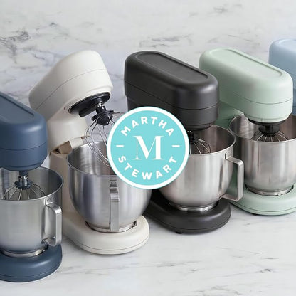 Martha Stewart 5.3Qt Stand Mixer, 12-Speed Tilt-Head Electric Kitchen Mixer with Stainless Steel Bowl, Dough Hook, Whisk & Beater, Splash Guard, Ideal for Baking Bread, Cake & Whipping, Sky Blue