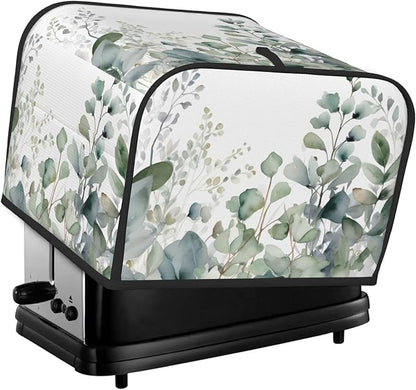 Botanical Leaves 4 Slice Toaster Cover Wide Slot Dustproof Bread Maker Cover Fingerprint Bakeware Protection Kitchen Appliance Toaster Bag
