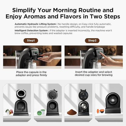 Warriors1 Mini Coffee Maker for Keurig K Cup, Espresso Machine for Nespresso Original, Dolce Gusto Pods, Ground Coffee, 20 Bar Coffee Machine fits kitchens, apartments, dorms, RVs, 28 oz Reservoir
