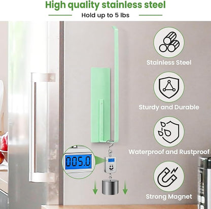 Paper Towel Holder, Magnetic Paper Towel Holder for Fridge, Toilet Paper Roll Holder Magnet Towel Rack Wall Mount Fridge Organizer for Paper Towels Rolls Bathroom Pantry RV Kitchen Storage Green