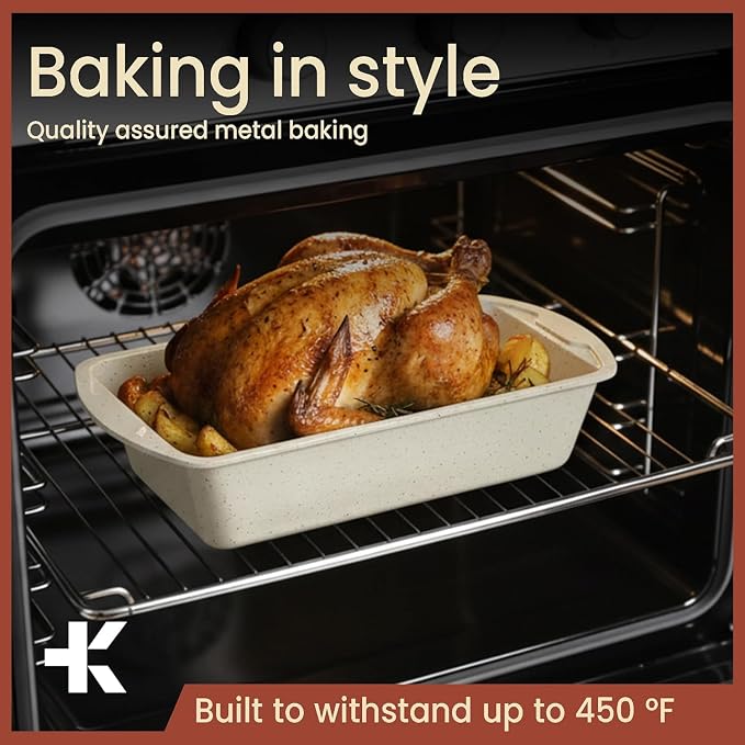 Nonstick Loaf Pan Set Pack of 4, 7" to 11" Large Baking Bread Pan, Oven Safe Up to 450°F, PFOA, PFOS, PTFE Free, Space Saving Stackable Design, Stain Resistant, Dishwasher Friendly, White Marble