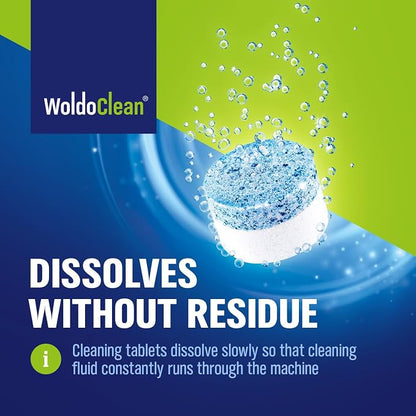 WoldoClean 2-Phase Cleaning Tablets (25 Count, 3.5g) - Compatible with Jura Automatic Coffee Machines E8, S8, Z10, J8, ENA & GIGA, Blue & White Formula, Cleans & Seals, Individually Sealed