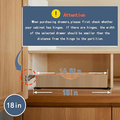 Pull Out Cabinet Drawers - 6x2 Size Options (12-23'W,18-21'D), Pre-Assembled with Soft Close Slides, Solid Beechwood, Easy Installation (18'W x 21'D)