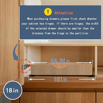 Pull Out Cabinet Drawers - 6x2 Size Options (12-23'W,18-21'D), Pre-Assembled with Soft Close Slides, Solid Beechwood, Easy Installation(18'W x 18'D)