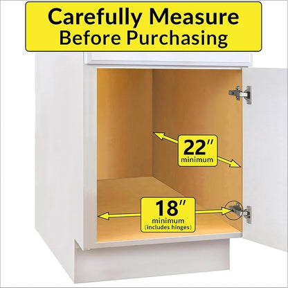 LYNK PROFESSIONAL® Pull Out Cabinet Organizer, 17" x 21" Slide Out Cabinet Organizer Pull Out Drawer – Pull Out Shelves for Kitchen Cabinets – Under Sink Organizers - Lifetime Ltd. Warranty, Chrome