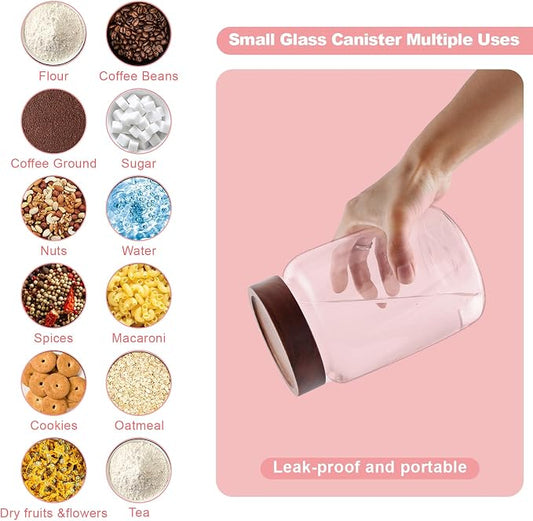 40 oz Glass Jars with Airtight Lid Spice Herb Jar Glass Coffee Ground Canister Clear Food Storage Jar for Sugar Cookies Tea Bean Spice Bath Salts (1200ml/40oz-2pack-A)