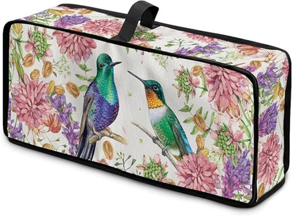 Toaster Cover 2 Slice Floral Hummingbird Slim 2 Slice Toaster Cover, Easy to Fold and Carry, Heat-Resistant Dustproof Protective Covers for Small Appliance