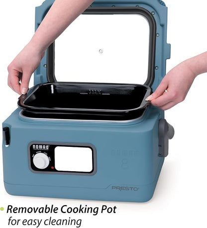 Presto 06017 8-Quart Nomad Traveling Slow Cooker, Blue