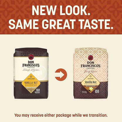 Don Francisco's Vanilla Nut Ground Coffee, Medium Roast – 100% Arabica, Flavored Coffee, 20 oz Bag