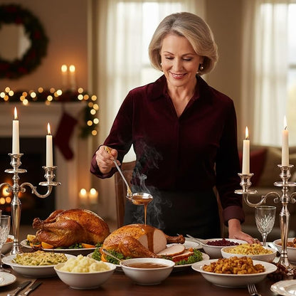 KEAWELL Premium 7.5 inch Luxury Gravy Ladle, 18/10 Stainless Steel, Small Gravy Spoon for Home. Solid and Sturdy, Dishwasher Safe. (2, Gold Accent)