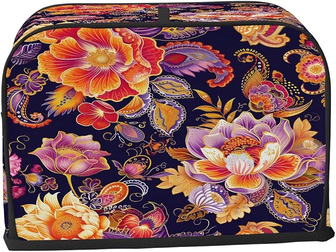 Toaster Cover 2 Slice Wide Slot Flower Boho EthnicBread Toaster Oven Dustproof Cover Small Appliance Kitchen Covers Dust and Fingerprint Protection for Women Gift 2 Slice