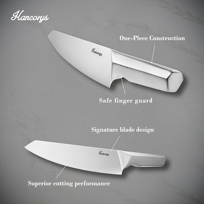 Knife Block Set, Japanese Stainless Steel Kitchen Knife Set with Built-in Sharpener, Sharp Knives with Non-slip Ergonomic Handle - Dishwasher Safe, Home Essential Gifts