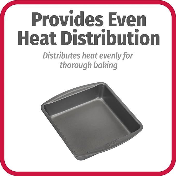 GoodCook Everyday Nonstick Steel Square Pan, 8", Gray (Pack of 2)
