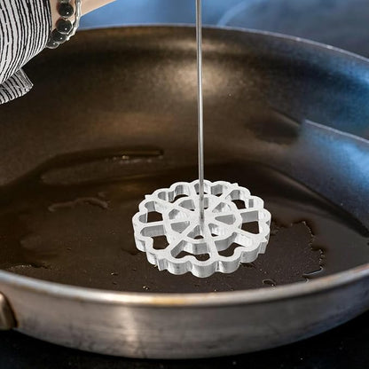 Mold Rosette Iron Molds with Wooden Handle, Flower Cookie Maker Molds, Funnel Cake Maker Cooking Stamp Maker