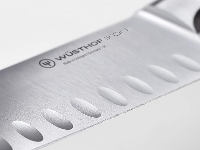 WÜSTHOF IKON Blackwood 7" Hollow Edge Santoku Knife