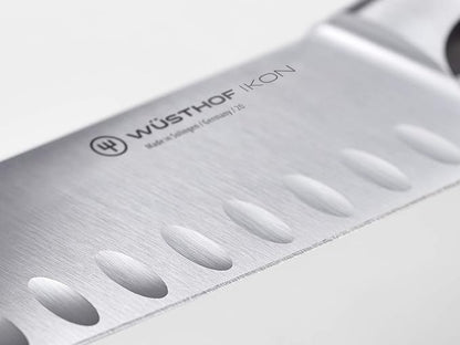 WÜSTHOF IKON Blackwood 7" Hollow Edge Santoku Knife