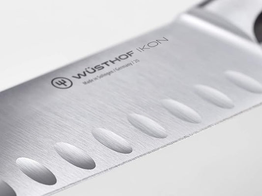 WÜSTHOF IKON Blackwood 7" Hollow Edge Santoku Knife
