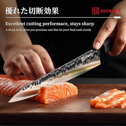 KEEMMAKE Sushi Knife Japanese Sashimi Knives 10 Inch, 440C Stainless Steel Yanagiba Knife, Kitchen Chef Knives with G10 Rosewood Handle for Cutting Sushi & Sashimi, Fish Filleting, Gift Box Included