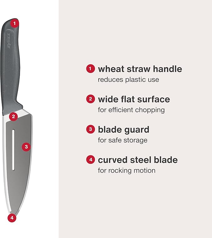 Zyliss Comfort Knife - Japanese Stainless Steel Blade - Non-Slip Contoured Handle for All Hand Sizes - Kitchen Tools with Safety Kitchen Blade Guards - Dishwasher Safe - 5.9" Chef's Knife