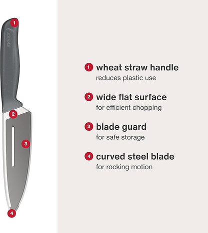 Zyliss Comfort Knife - Japanese Stainless Steel Blade - Non-Slip Contoured Handle for All Hand Sizes - Kitchen Tools with Safety Kitchen Blade Guards - Dishwasher Safe - 5.9" Chef's Knife