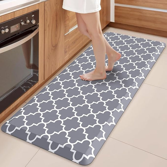 WISELIFE Anti Fatigue Floor Mat - 4/5 Inch Thick Kitchen Mat Non Slip Waterproof Heavy Duty Ergonomic Comfort Mat Durable for Home, Office, Sink, Laundry,(22" x 54", Grey)