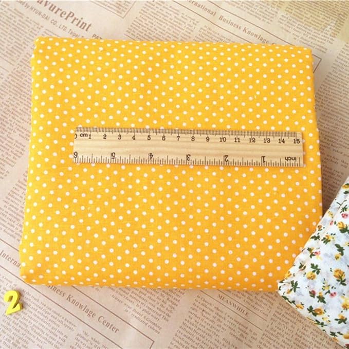 7Pcs Orange Cotton/Polyester Fabric Bundle Squares Patchwork DIY Sewing Scrapbooking Quilting Floral Dot Pattern Fabric 10" x 10" (25cm x 25cm) Arts, Crafts and Sewing