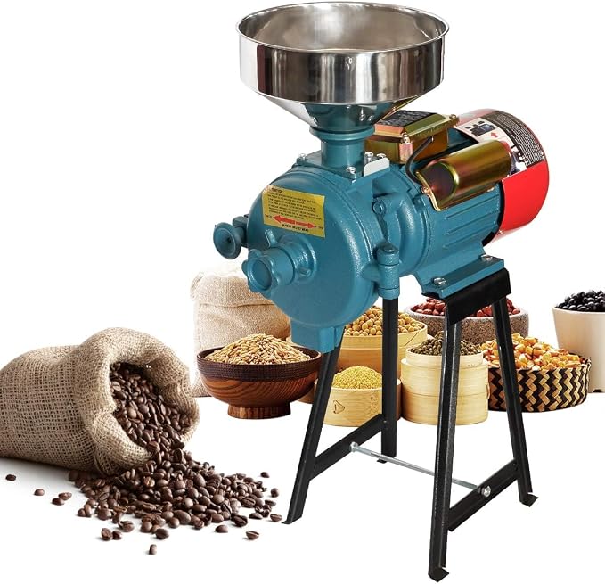 Slsy Heavy Duty Electric Dry Grain Mill Grinder, 3000W High Power Milling Machine, 110V Commercial Flour & Feed Grinder for Corn, Wheat, Rice, Coffee Beanss