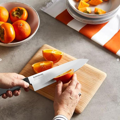 Sunhouse Chef Knife 7.5 Inch Ultra Sharp Kitchen Knife - High Carbon Stainless Steel, Ergonomic Non-Slip Handle, Apartment Essentials, Fathers Day Gift for Dad Husband Him