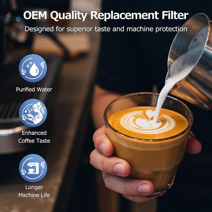 Water Filter for Philips Coffee Machines, 4-Pack Coffee Machines Filter Compatible with Philips, Saeco and AquaClean CA6903, High-Efficiency Coffee Machine Water Filter - Improves Coffee Taste