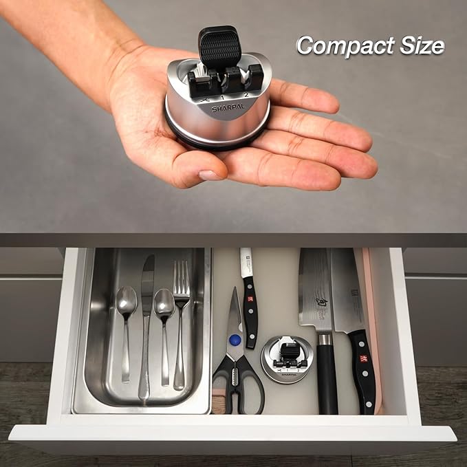 SHARPAL 191H Knife Scissors Sharpener | Repairs, Restores & Sharpens Straight, Serrated & Kitchen Knives – Versatile Sharpening Tool for Blades Fathers Day Gift