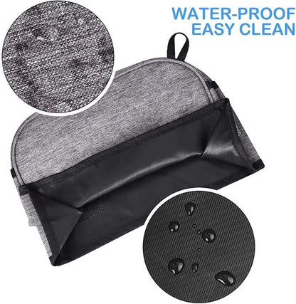 Toaster Cover 4 Slice with Storage Pockets, Toaster Dust Cover, Washable & Waterproof (Grey)