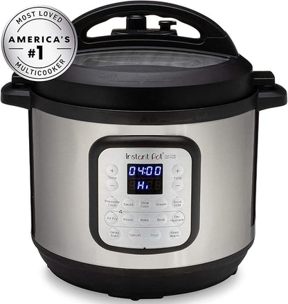 Instant Pot Duo Crisp 11-in-1 Air Fryer and Electric Pressure Cooker Combo with Multicooker Lids that Air Fries, Steams, Slow Cooks, Sautés, Dehydrates, & More, Free App With Over 800 Recipes, 6 Quart