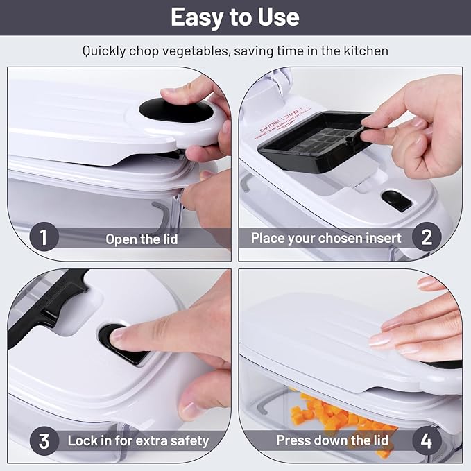 13-in-1 Vegetable Chopper (White & Black)