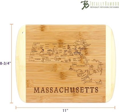 Totally Bamboo A Slice of Life Massachusetts State Serving and Cutting Board, 11" x 8.75"
